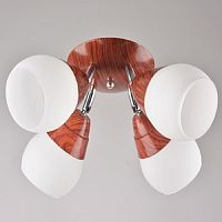 Люстра потолочная четырехрожковая Мелодия Света Груша Е27 Красная картинка 